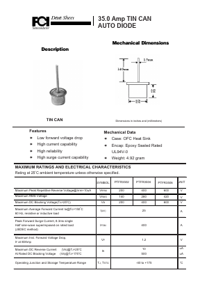 PTFR3502-3506 Datasheet PDF FCI connector