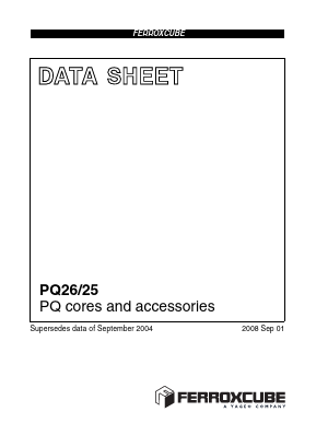 PQ26-3C90-A1000 Datasheet PDF Ferroxcube International Holding B.V.