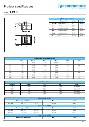 CLA-EP10 Datasheet PDF Ferroxcube International Holding B.V.