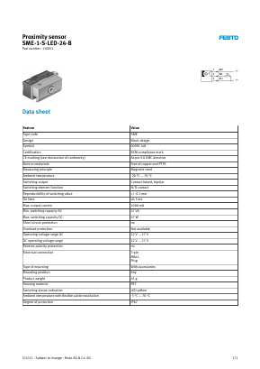 SME-1-S-LED-24-B Datasheet PDF Festo Corporation.