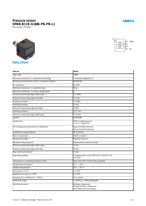SPAN-B11R-G18M-PN-PN-L1 Datasheet PDF Festo Corporation.