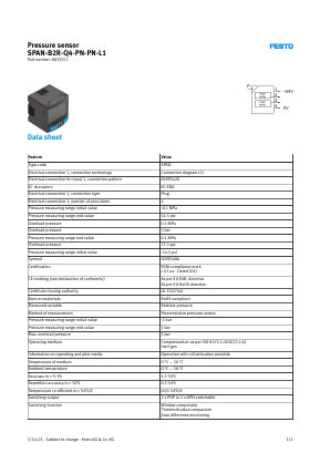 SPAN-B2R-Q4-PN-PN-L1 Datasheet PDF Festo Corporation.