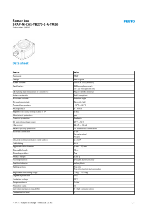 568242 Datasheet PDF Festo Corporation.