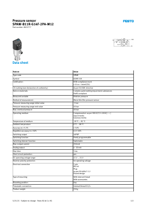 8022777 Datasheet PDF Festo Corporation.