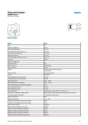 1163046 Datasheet PDF Festo Corporation.