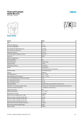 1163050 Datasheet PDF Festo Corporation.