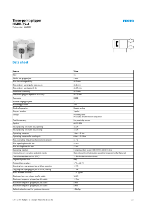 1163037 Datasheet PDF Festo Corporation.