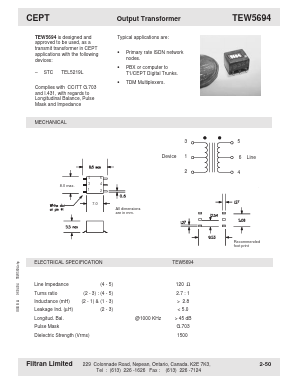 TEW5694 Datasheet PDF Filtran LTD