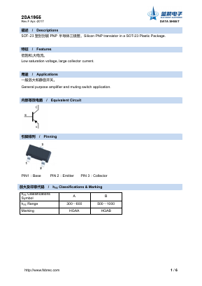 2SA1955 Datasheet PDF Foshan Blue Rocket Electronics Co.,Ltd.