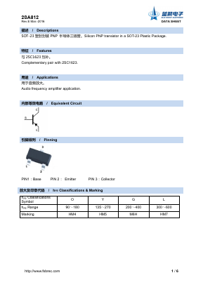 2SA812 Datasheet PDF Foshan Blue Rocket Electronics Co.,Ltd.