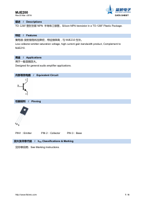 MJE200 Datasheet PDF Foshan Blue Rocket Electronics Co.,Ltd.