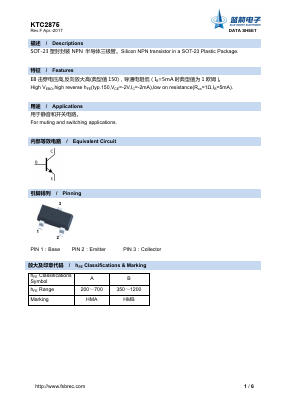 KTC2875 Datasheet PDF Foshan Blue Rocket Electronics Co.,Ltd.