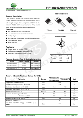 FIR11NS65ARG Datasheet PDF Shenzhen Foster Semiconductor Co., Ltd.