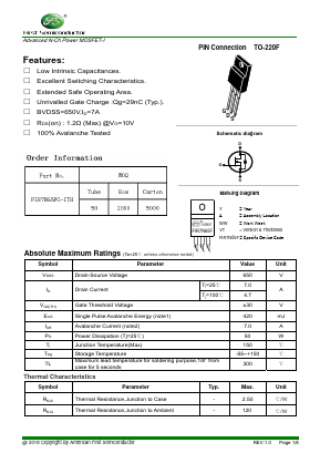 FIR7N65FG Datasheet PDF Shenzhen Foster Semiconductor Co., Ltd.