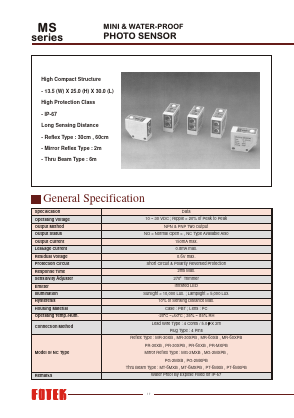PR-60XP Datasheet PDF FOTEK CONTROLS CO., LTD.