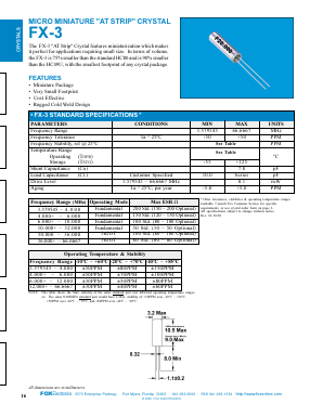 FX-3 Datasheet PDF Fox Electronics