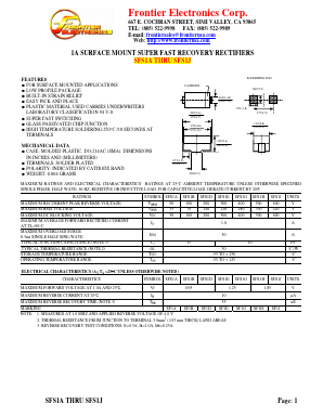 SFS1J Datasheet PDF Frontier Electronics.