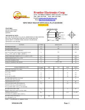 MM4148-LFR Datasheet PDF Frontier Electronics.