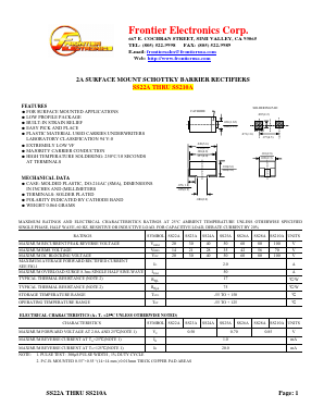 SS210A Datasheet PDF Frontier Electronics.