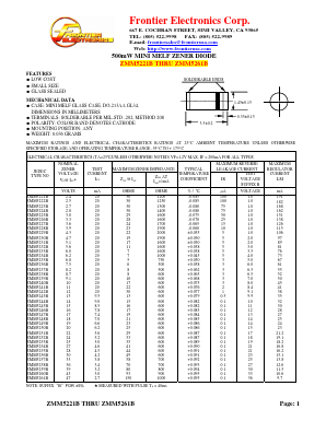 ZMM5221B Datasheet PDF Frontier Electronics.