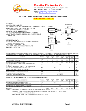 MURS120 Datasheet PDF Frontier Electronics.