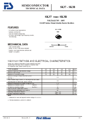 SK38 Datasheet PDF First Silicon Co., Ltd