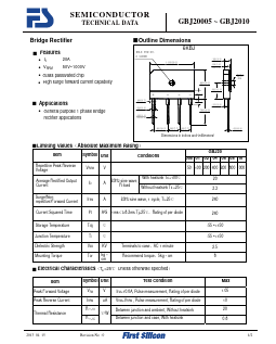 GBJ20005 Datasheet PDF First Silicon Co., Ltd