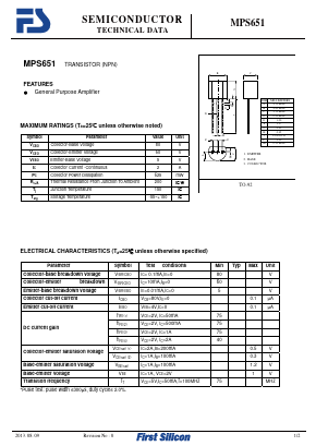 MPS651 Datasheet PDF First Silicon Co., Ltd