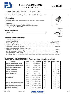 MMBTA44 Datasheet PDF First Silicon Co., Ltd