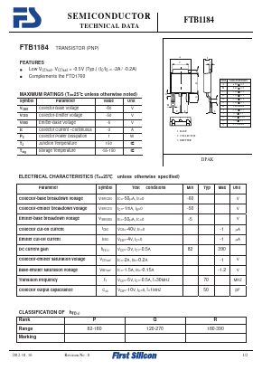 FTB1184 Datasheet PDF First Silicon Co., Ltd