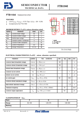 FTB1184I Datasheet PDF First Silicon Co., Ltd