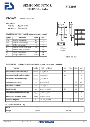 FTC4003 Datasheet PDF First Silicon Co., Ltd