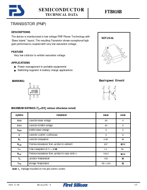 FTB818B Datasheet PDF First Silicon Co., Ltd