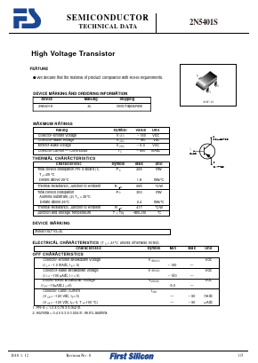 2N5401S Datasheet PDF First Silicon Co., Ltd