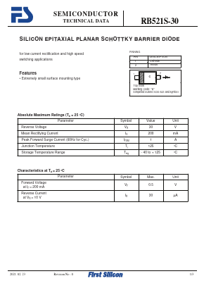 RB521S-30 Datasheet PDF First Silicon Co., Ltd