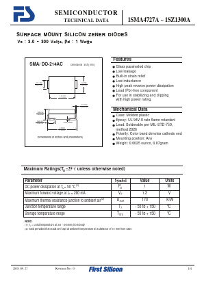 1SMA4744A Datasheet PDF First Silicon Co., Ltd