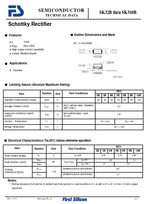 SK310B Datasheet PDF First Silicon Co., Ltd