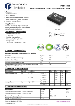 PTS5100T Datasheet PDF FutureWafer Tech Co.,Ltd