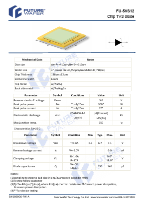 FU-5VS12 Datasheet PDF FutureWafer Tech Co.,Ltd