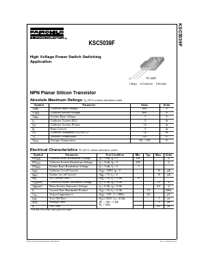 KSC5039F Datasheet PDF Fairchild Semiconductor