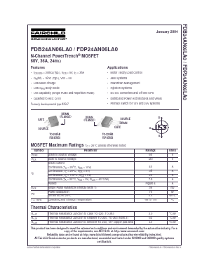 FDB24AN06LA0 Datasheet PDF Fairchild Semiconductor