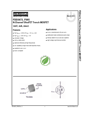 FDD3672_F085 Datasheet PDF Fairchild Semiconductor