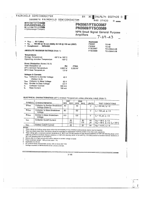 PN3569 Datasheet PDF Fairchild Semiconductor