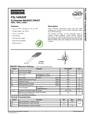 FDL100N50F Datasheet PDF Fairchild Semiconductor