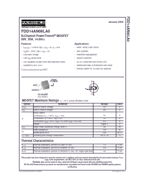 FDD14AN06LA0 Datasheet PDF Fairchild Semiconductor