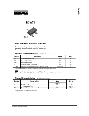 BCW71 Datasheet PDF Fairchild Semiconductor