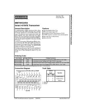 MM74HC245ACW Datasheet PDF Fairchild Semiconductor