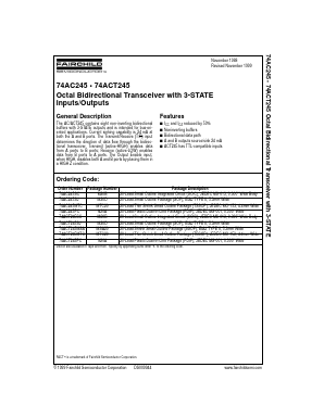 74AC245CW Datasheet PDF Fairchild Semiconductor