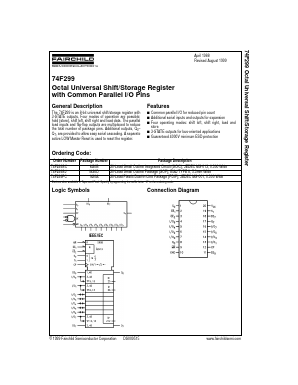 74F299SCX Datasheet PDF Fairchild Semiconductor