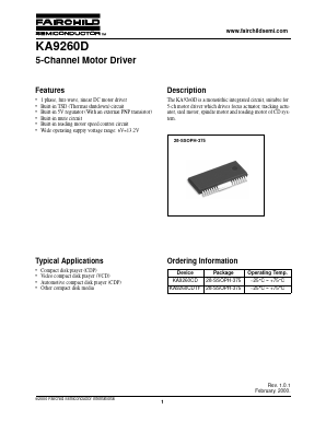 KA9260CD Datasheet PDF Fairchild Semiconductor